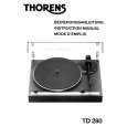 THORENS TD280 Owners Manual